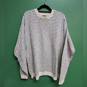 ALPS Men’s Knit Sweater | 100% Cotton | Navy & Cream Pattern |  xXL | Made US